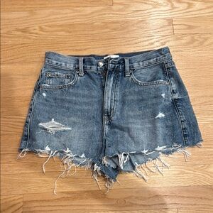 Pistola Nova High Rise Blue Distressed Jean Shorts